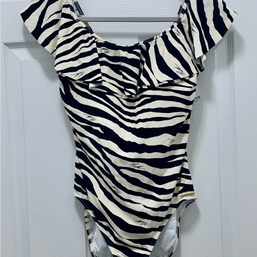 Michael Kors Zebra print One-piece Swimsuit NWT Sz 12